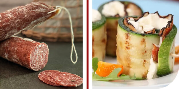 Involtini di Zucchine, Mozzarella e Salame Taccalite