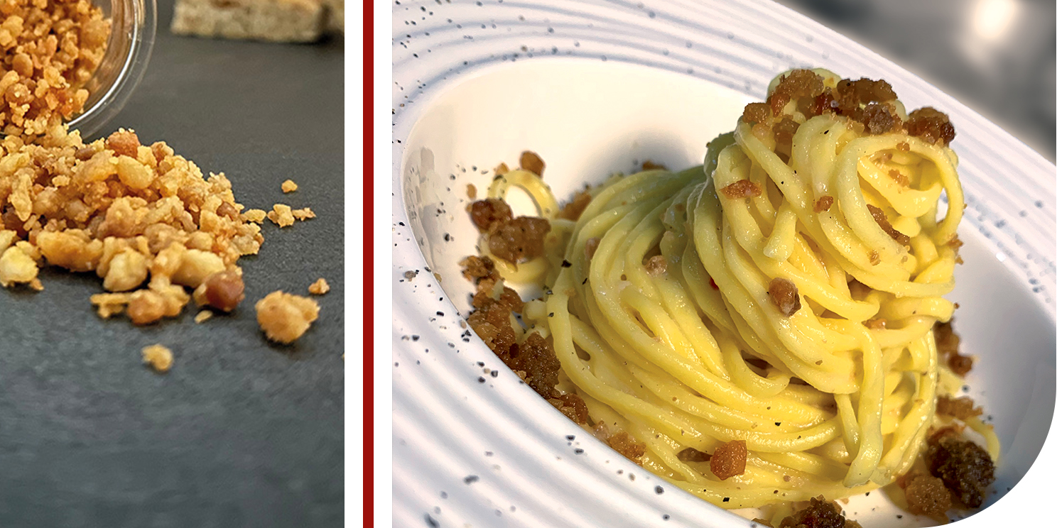 carbonara con ciccioli marchigiani taccalite carbonara con ciccioli marchigiani taccalite